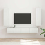 vidaXL Tv-meubelset Wandgemonteerd 3 pcs Wit Bewerkt hout