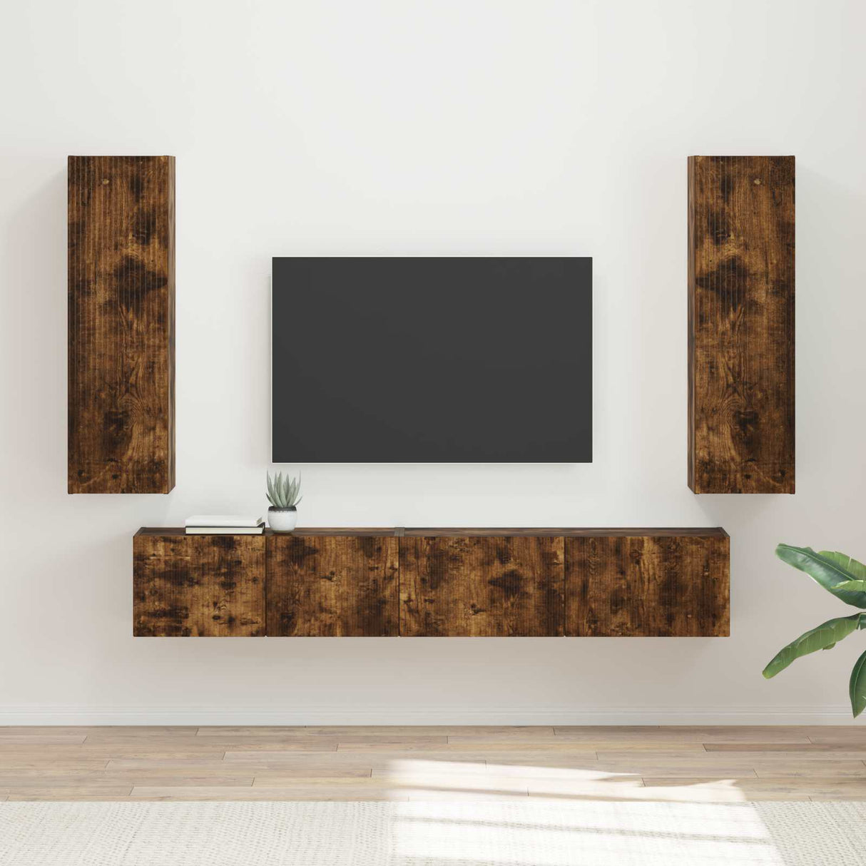 vidaXL Tv-meubelset Wandgemonteerd 3 pcs Wit Bewerkt hout
