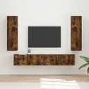 vidaXL Tv-meubelset Wandgemonteerd 3 pcs Wit Bewerkt hout