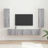 vidaXL Tv-meubelset Wandgemonteerd 3 pcs Wit Bewerkt hout