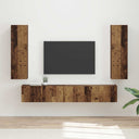 vidaXL Tv-meubelset Wandgemonteerd 3 pcs Wit Bewerkt hout