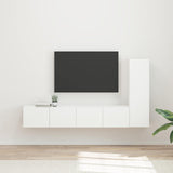 vidaXL TV Cabinet Set Wall-Mounted 3 pcs White Engineered Wood
