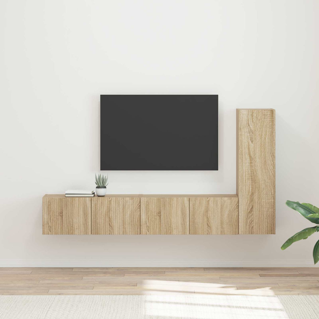 vidaXL TV Cabinet Set Wall-Mounted 3 pcs White Engineered Wood
