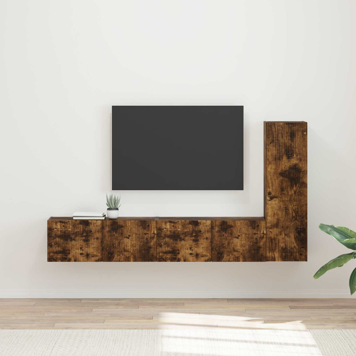 vidaXL TV Cabinet Set Wall-Mounted 3 pcs White Engineered Wood