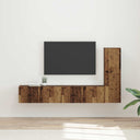 vidaXL TV Cabinet Set Wall-Mounted 3 pcs White Engineered Wood