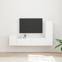 vidaXL Tv-meubelset Wandgemonteerd 4 pcs Wit Bewerkt hout