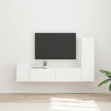 vidaXL Tv-meubelset Wandgemonteerd 4 pcs Wit Bewerkt hout