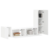 vidaXL Tv-meubelset Wandgemonteerd 4 pcs Wit Bewerkt hout