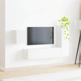 vidaXL Tv-meubelset Wandgemonteerd 4 pcs Wit Bewerkt hout