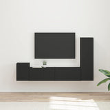 vidaXL Tv-meubelset Wandgemonteerd 4 pcs Wit Bewerkt hout