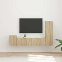 vidaXL Tv-meubelset Wandgemonteerd 4 pcs Wit Bewerkt hout