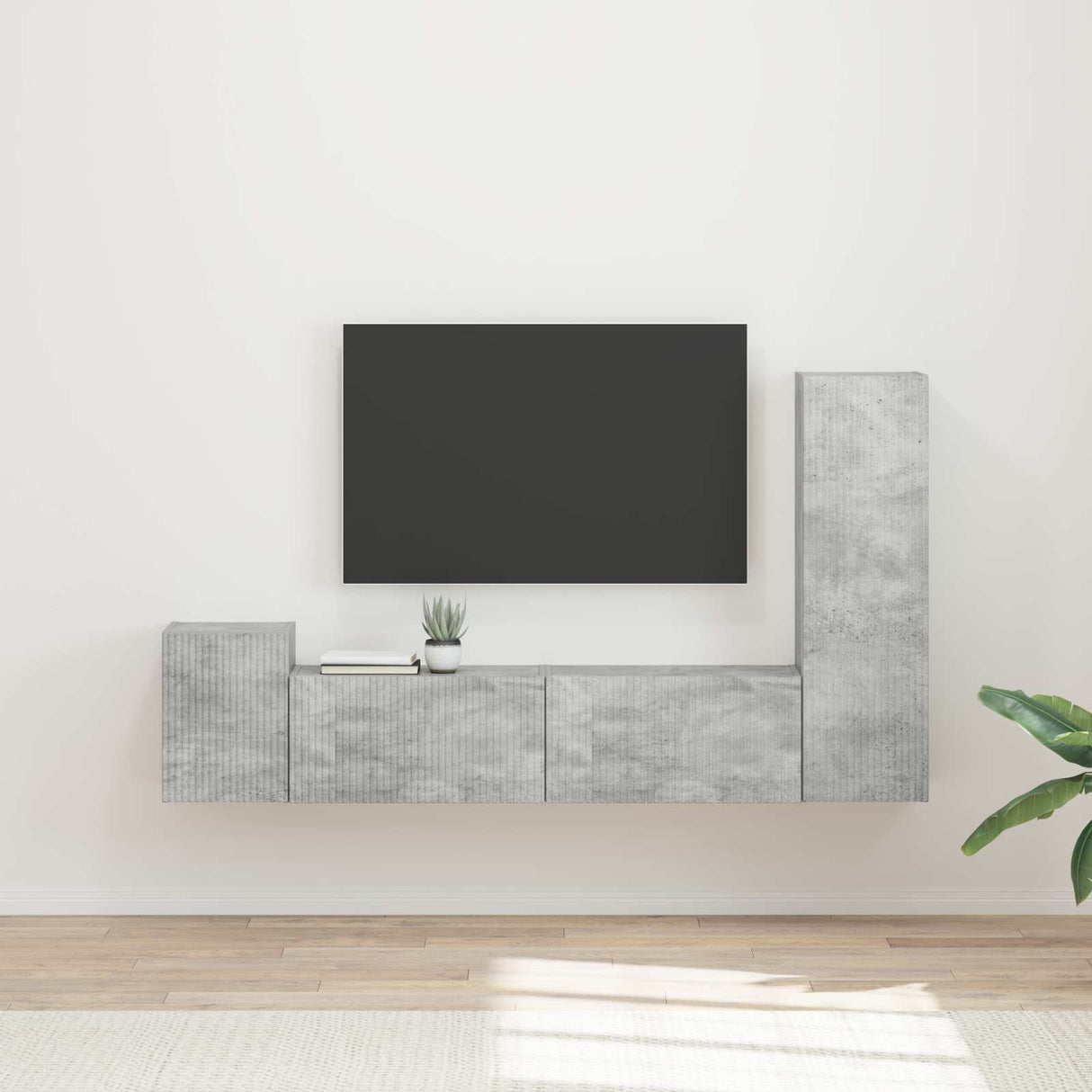 vidaXL Tv-meubelset Wandgemonteerd 4 pcs Wit Bewerkt hout