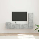 vidaXL Tv-meubelset Wandgemonteerd 4 pcs Wit Bewerkt hout