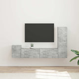 vidaXL Tv-meubelset Wandgemonteerd 4 pcs Wit Bewerkt hout