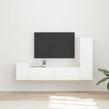 vidaXL Tv-meubelset Wandgemonteerd 4 pcs Wit Bewerkt hout
