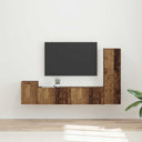 vidaXL Tv-meubelset Wandgemonteerd 4 pcs Wit Bewerkt hout
