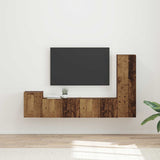 vidaXL Tv-meubelset Wandgemonteerd 4 pcs Wit Bewerkt hout