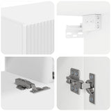 vidaXL Tv-meubelset Wandgemonteerd 4 pcs Wit Bewerkt hout