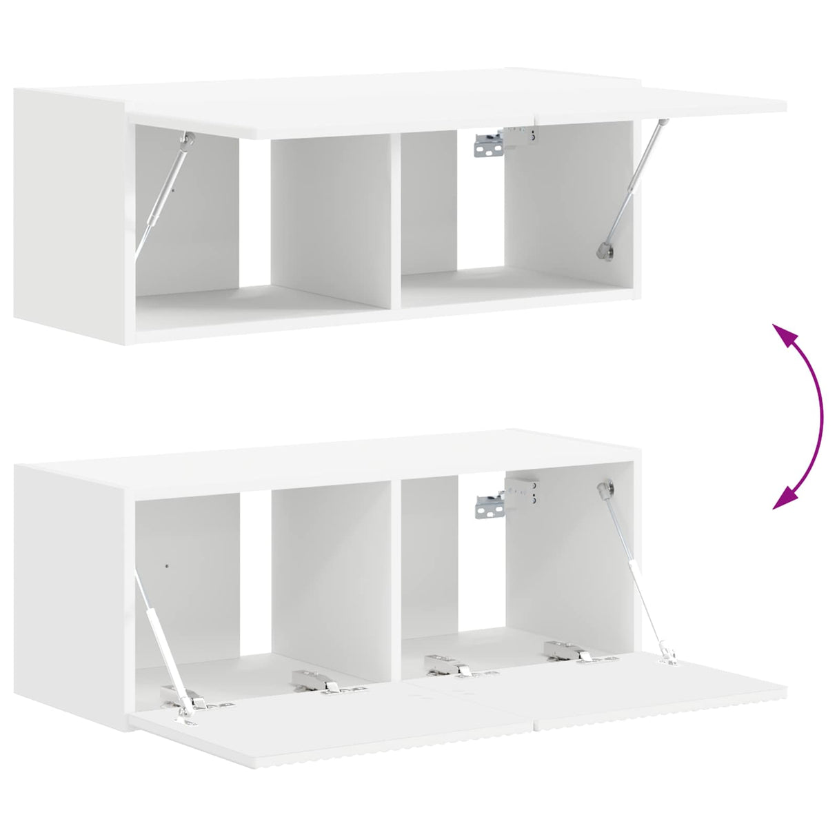 vidaXL Tv-meubelset Wandgemonteerd 4 pcs Wit Bewerkt hout