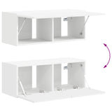 vidaXL Tv-meubelset Wandgemonteerd 4 pcs Wit Bewerkt hout