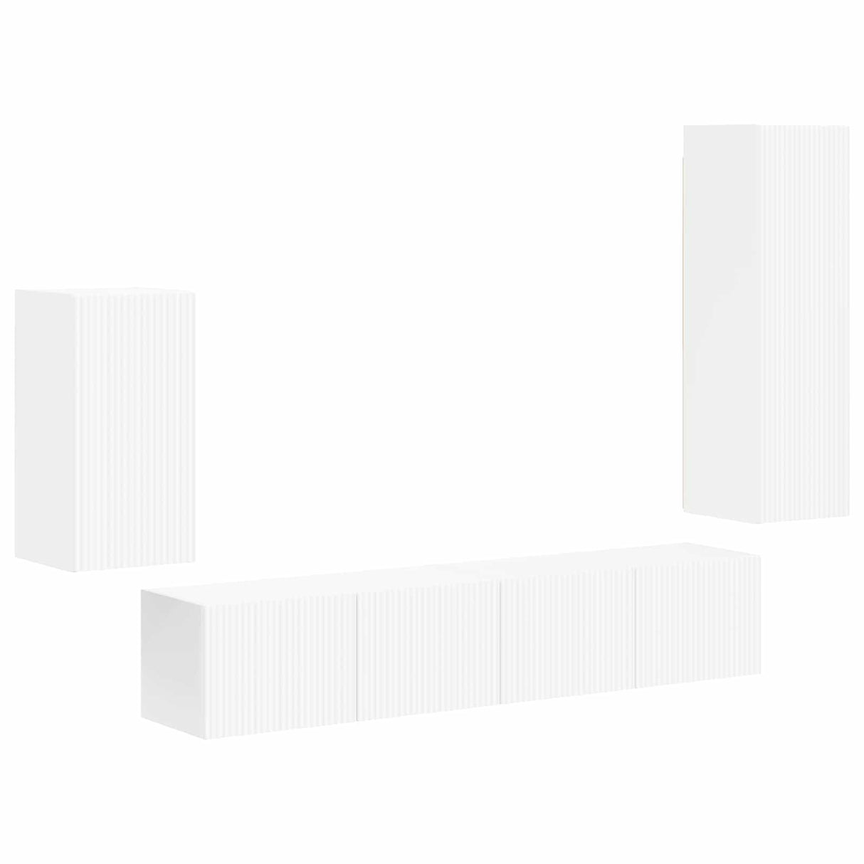 vidaXL Tv-meubelset Wandgemonteerd 4 pcs Wit Bewerkt hout