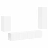 vidaXL Tv-meubelset Wandgemonteerd 4 pcs Wit Bewerkt hout
