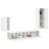 vidaXL Tv-meubelset Wandgemonteerd 4 pcs Wit Bewerkt hout