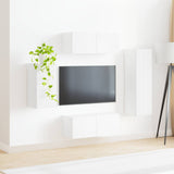 vidaXL Tv-meubelset Wandgemonteerd 4 pcs Wit Bewerkt hout