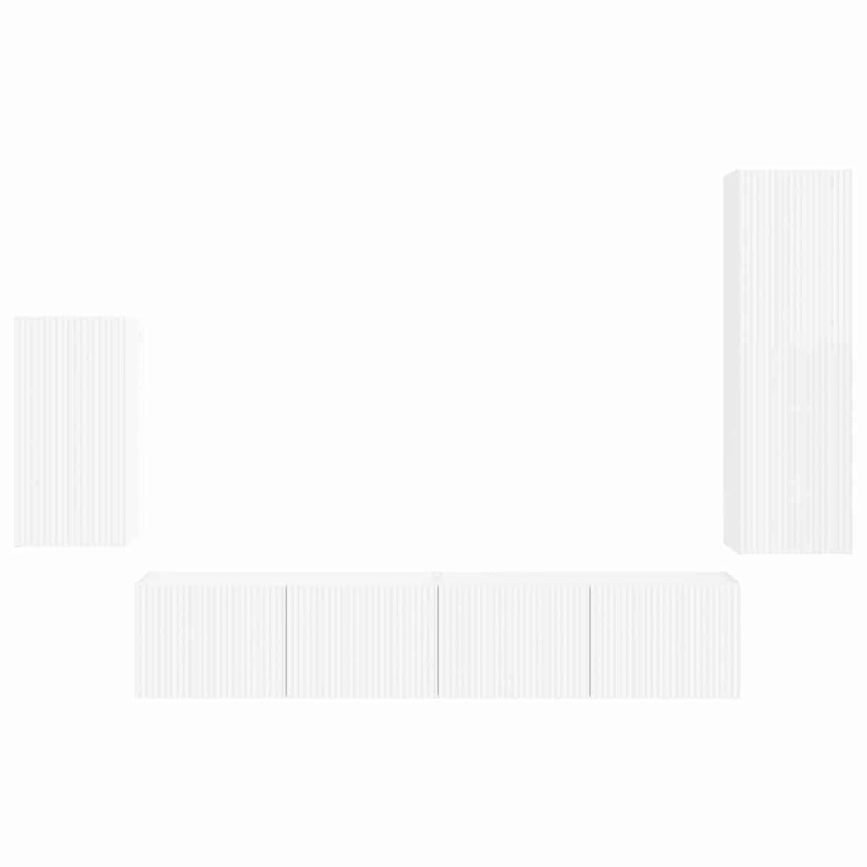 vidaXL Tv-meubelset Wandgemonteerd 4 pcs Wit Bewerkt hout