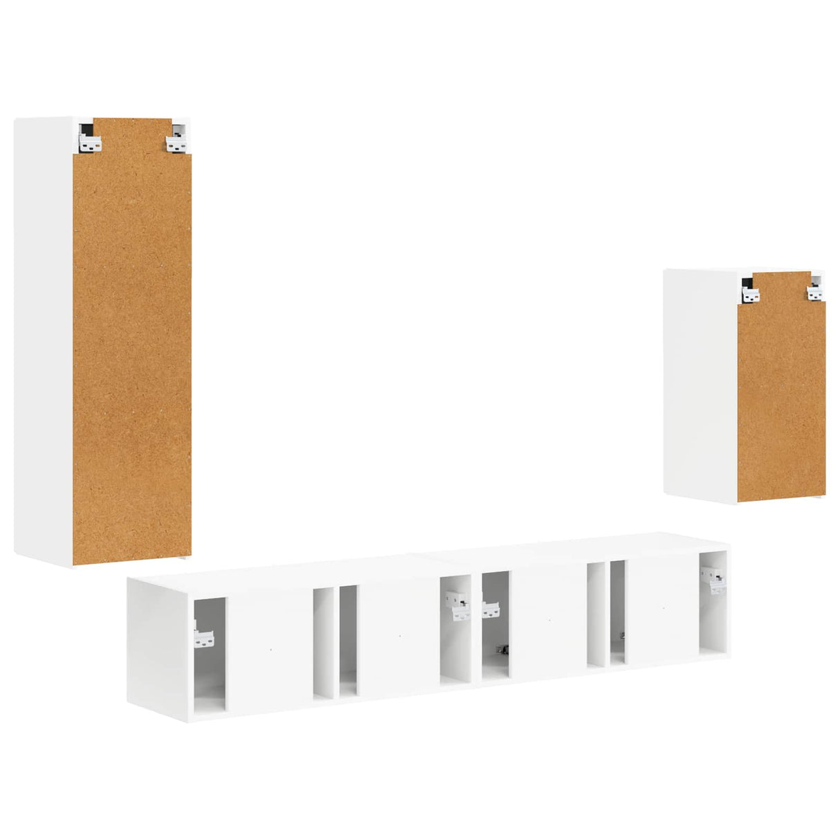 vidaXL Tv-meubelset Wandgemonteerd 4 pcs Wit Bewerkt hout
