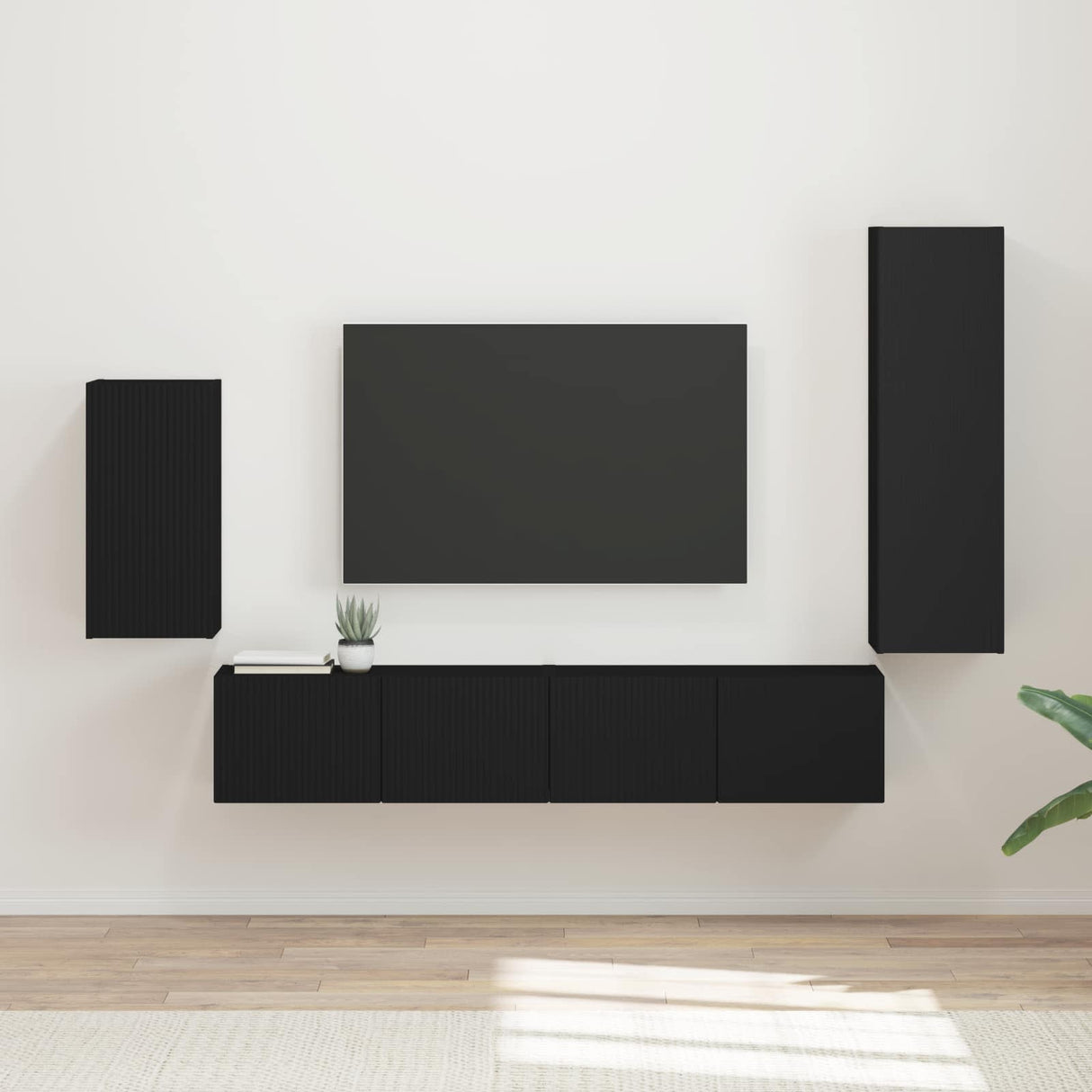 vidaXL Tv-meubelset Wandgemonteerd 4 pcs Wit Bewerkt hout