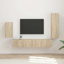 vidaXL Tv-meubelset Wandgemonteerd 4 pcs Wit Bewerkt hout
