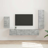 vidaXL Tv-meubelset Wandgemonteerd 4 pcs Wit Bewerkt hout