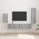 vidaXL Tv-meubelset Wandgemonteerd 4 pcs Wit Bewerkt hout