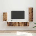 vidaXL Tv-meubelset Wandgemonteerd 4 pcs Wit Bewerkt hout