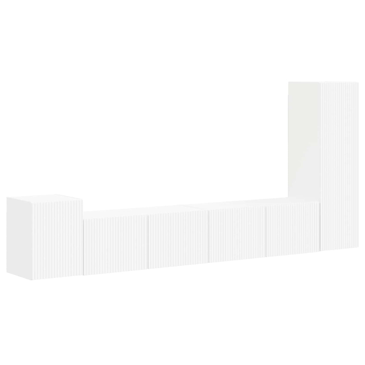 vidaXL Tv-meubelset Wandgemonteerd 3 pcs Wit Bewerkt hout