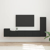 vidaXL Tv-meubelset Wandgemonteerd 3 pcs Wit Bewerkt hout