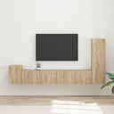 vidaXL Tv-meubelset Wandgemonteerd 3 pcs Wit Bewerkt hout