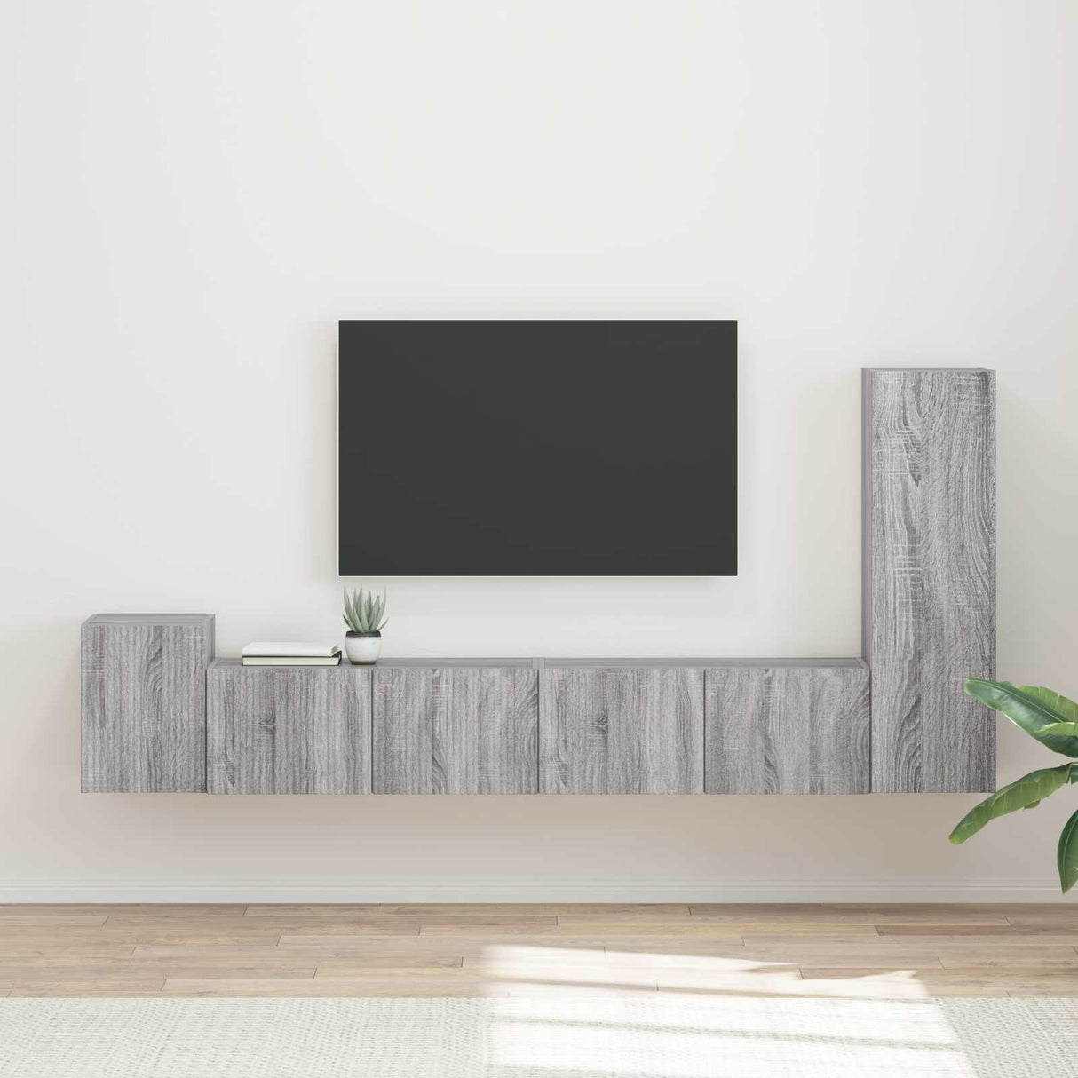 vidaXL Tv-meubelset Wandgemonteerd 3 pcs Wit Bewerkt hout