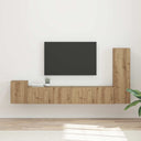 vidaXL Tv-meubelset Wandgemonteerd 3 pcs Wit Bewerkt hout