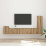 vidaXL Tv-meubelset Wandgemonteerd 3 pcs Wit Bewerkt hout