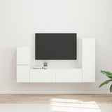 vidaXL Tv-meubelset Wandgemonteerd 4 pcs Wit Bewerkt hout