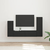 vidaXL Tv-meubelset Wandgemonteerd 4 pcs Wit Bewerkt hout