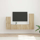 vidaXL Tv-meubelset Wandgemonteerd 4 pcs Wit Bewerkt hout