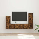 vidaXL Tv-meubelset Wandgemonteerd 4 pcs Wit Bewerkt hout