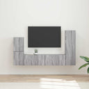 vidaXL Tv-meubelset Wandgemonteerd 4 pcs Wit Bewerkt hout