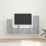 vidaXL Tv-meubelset Wandgemonteerd 4 pcs Wit Bewerkt hout