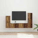 vidaXL Tv-meubelset Wandgemonteerd 4 pcs Wit Bewerkt hout