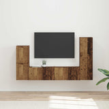 vidaXL Tv-meubelset Wandgemonteerd 4 pcs Wit Bewerkt hout