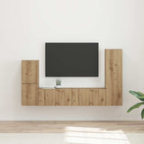 vidaXL Tv-meubelset Wandgemonteerd 4 pcs Wit Bewerkt hout